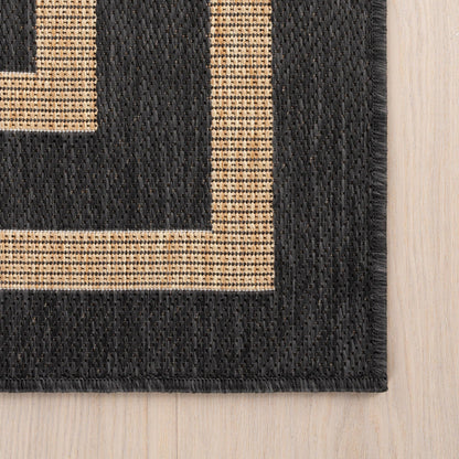 Zirelle Indoor/Outdoor Contemporary Area Rug: Brown / Rectangle / 6' 7" X 9'
