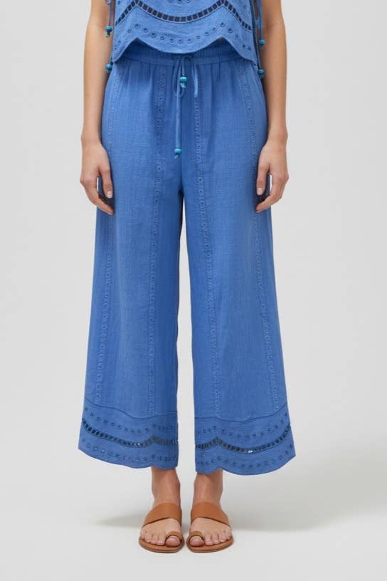 Blue Embroidered Cotton Set