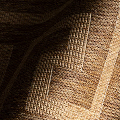 Zirelle Indoor/Outdoor Contemporary Area Rug: Brown / Rectangle / 6' 7" X 9'