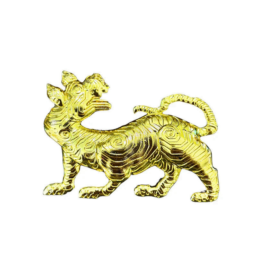 Gold Tibet Tiger Belt Buckle