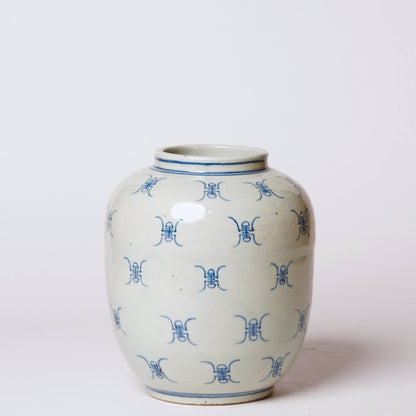 Fan Palms in Blue & White Vase