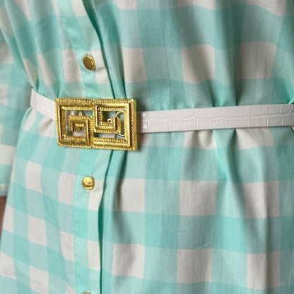 Gold Greek Key Belt Buckle