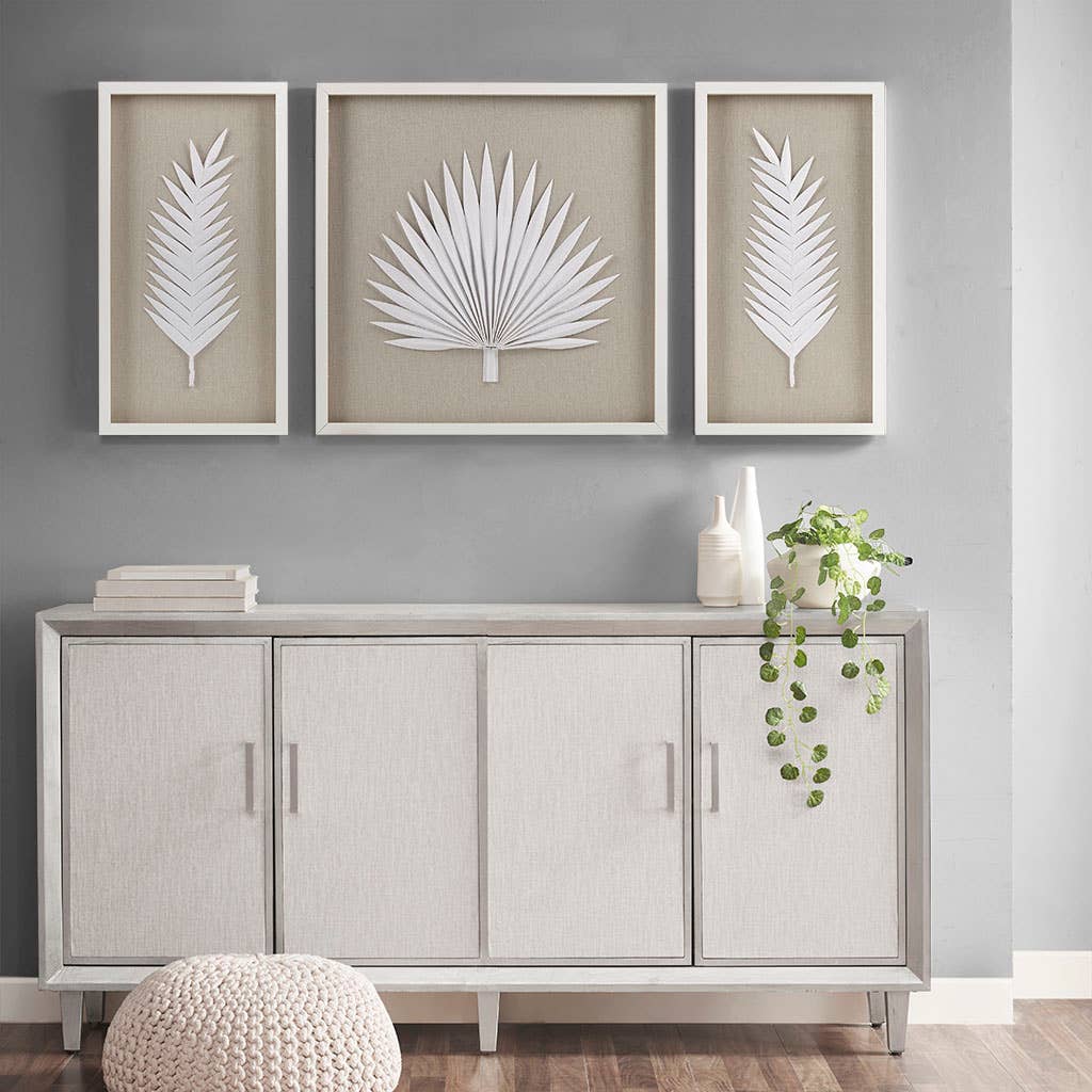 Handmade Rice Paper Palm Leave Wall Decor - Square