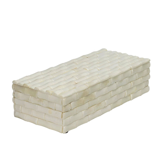 Ivory Bamboo Box - 10x4.5x2.5