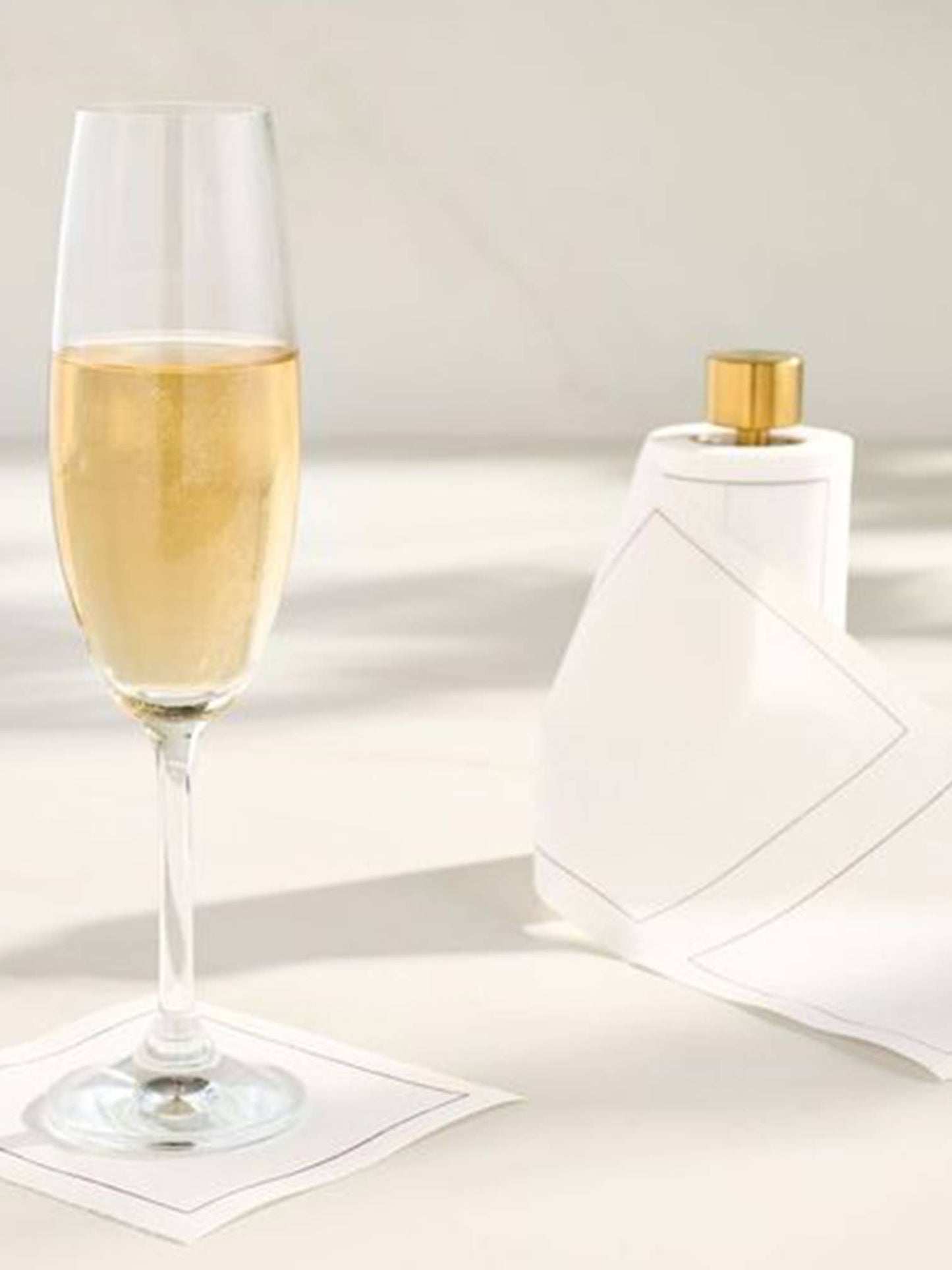 Solid White Cocktail Napkin Roll