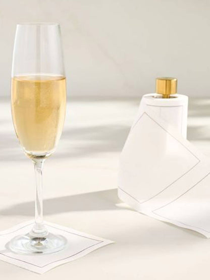 Solid White Cocktail Napkin Roll