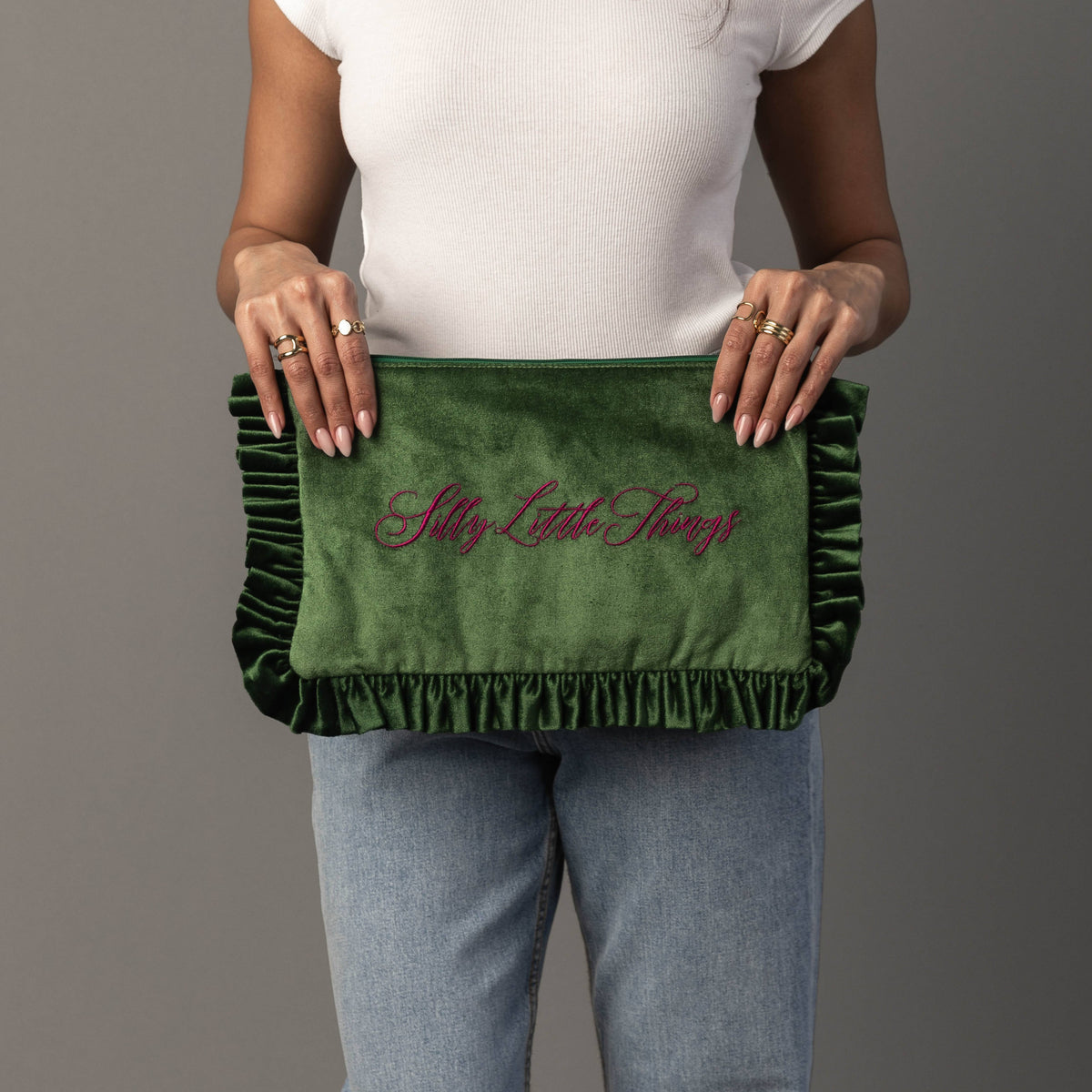"Silly Little Things" Ruffle Travel Pouch