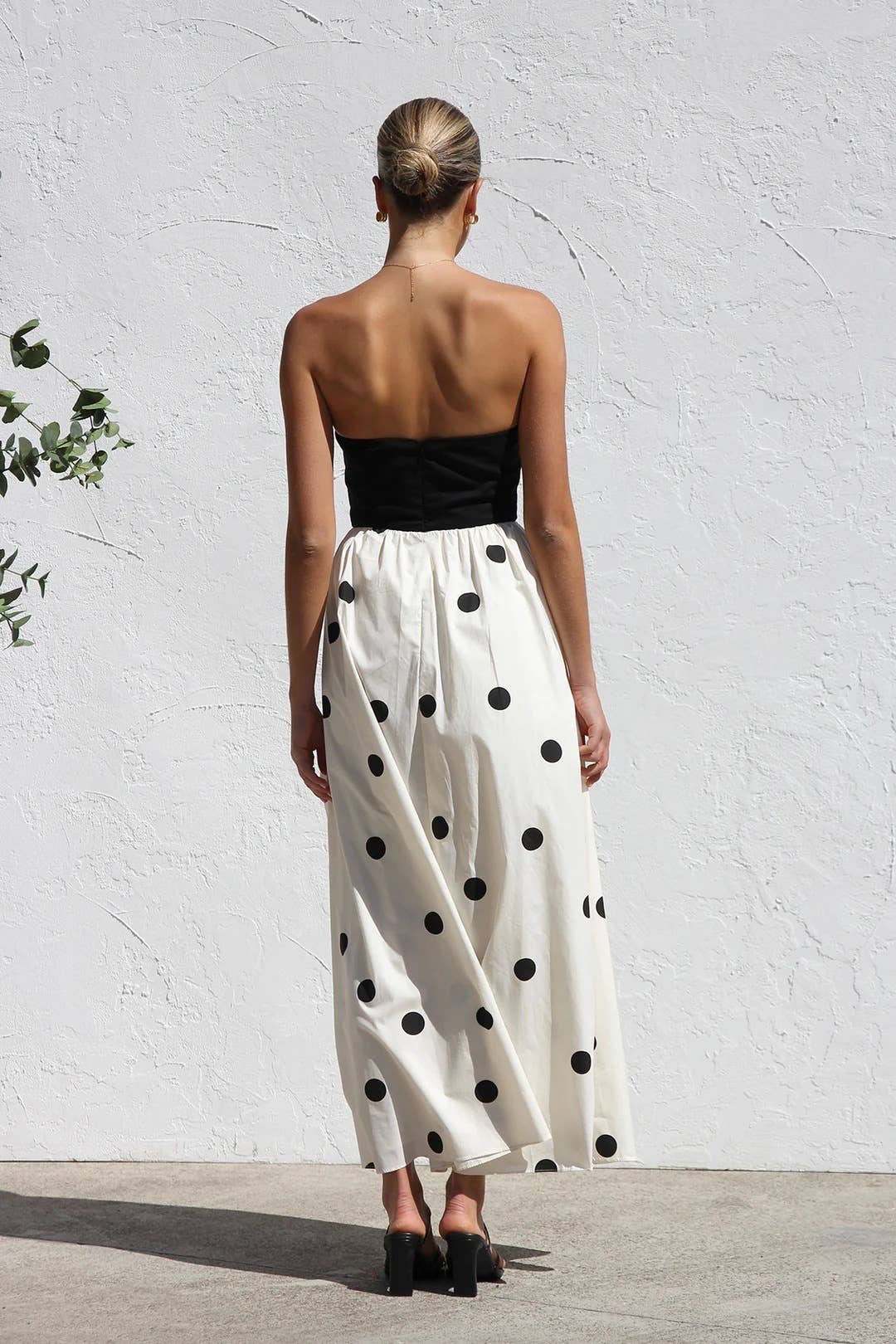 Polka Dot Strapless Dress