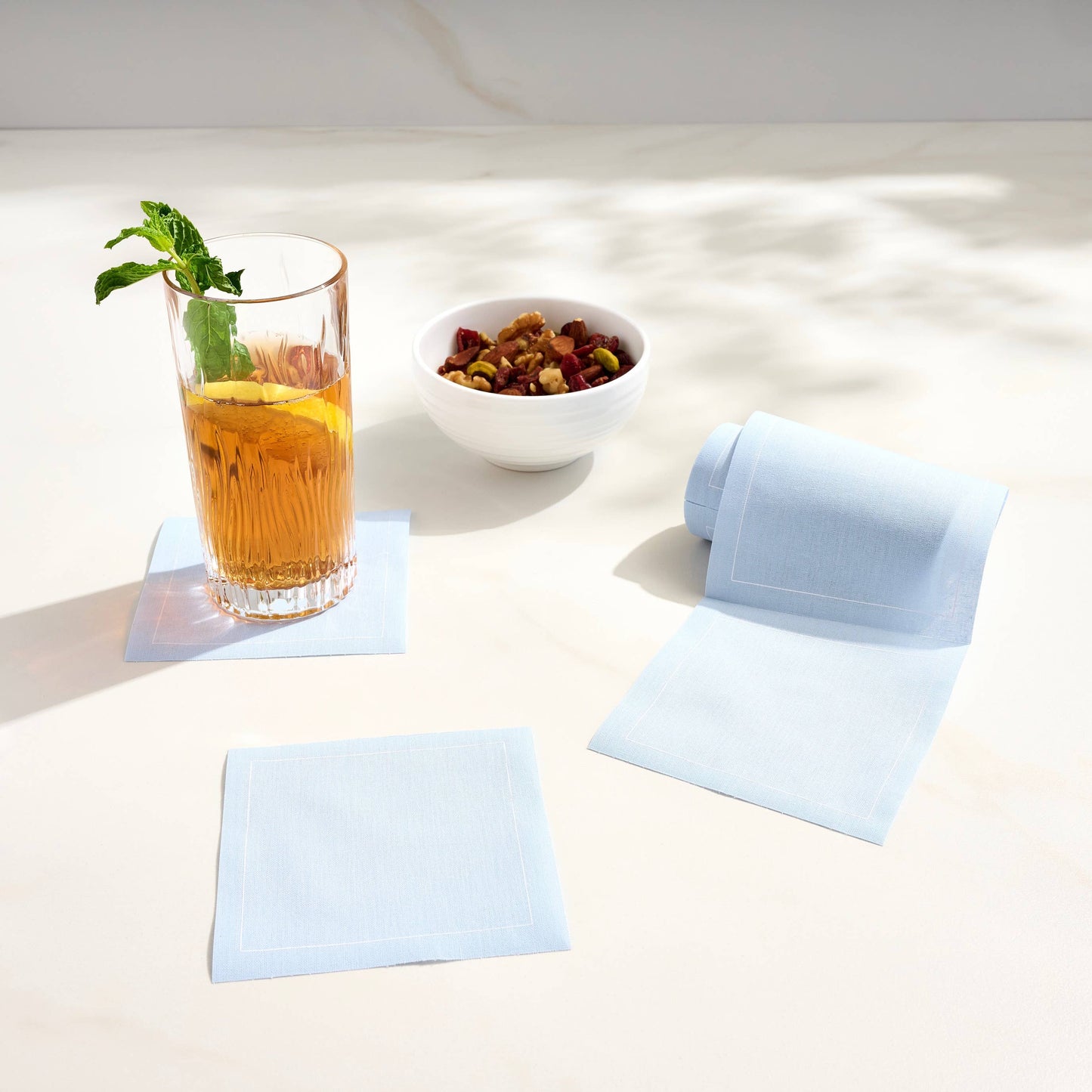 Light Blue Cocktail Napkin Roll