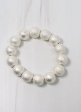 Load image into Gallery viewer, Hollywood Textured Ball Bracelet Matte Silver
