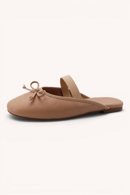 Gold Ballet Flat Mules