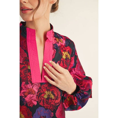 Hot Pink Floral Caftan