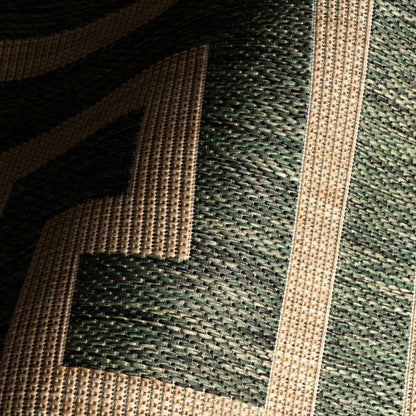 Zirelle Indoor/Outdoor Contemporary Area Rug: Brown / Rectangle / 6' 7" X 9'