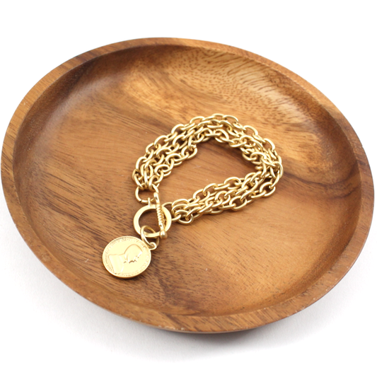 Gold Coin Chain Bracelet
