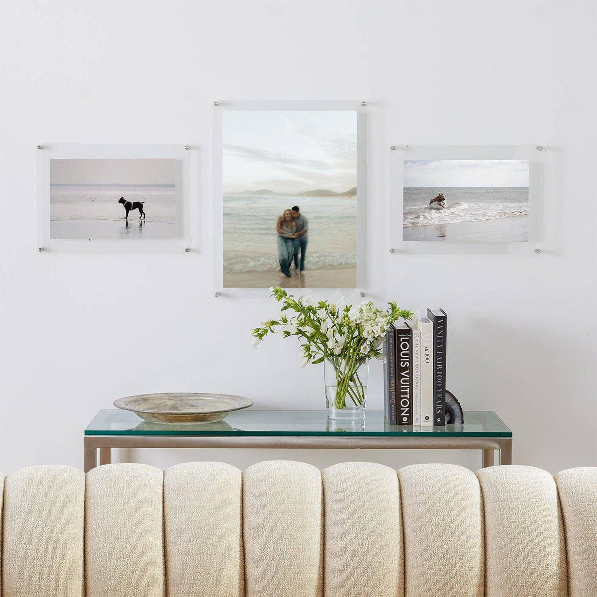 18x24" Modern UV-Grade Acrylic Floating Wall Frame: Gold