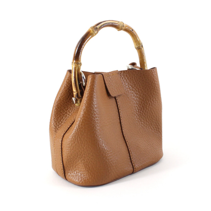 Bamboo Top Handle Crossbody Bag w/Cosmetic Pouch: 10 Red