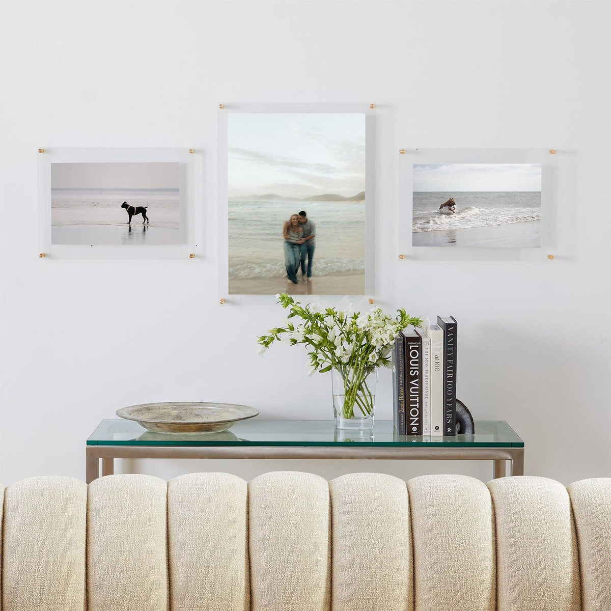 18x24" Modern UV-Grade Acrylic Floating Wall Frame: Gold
