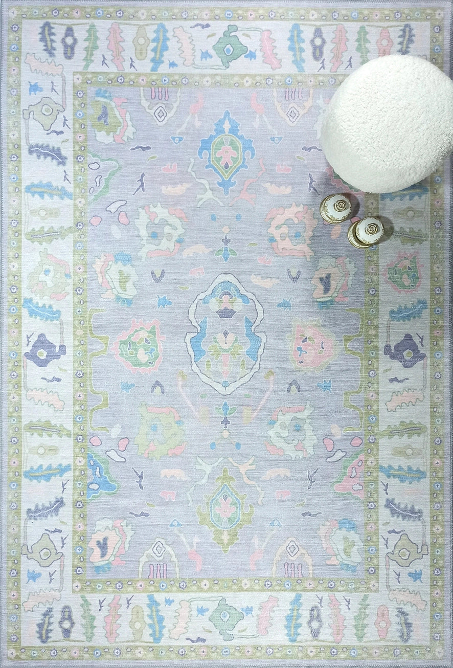 Pastel Lavender Modern Oushak Rug - 5x8'