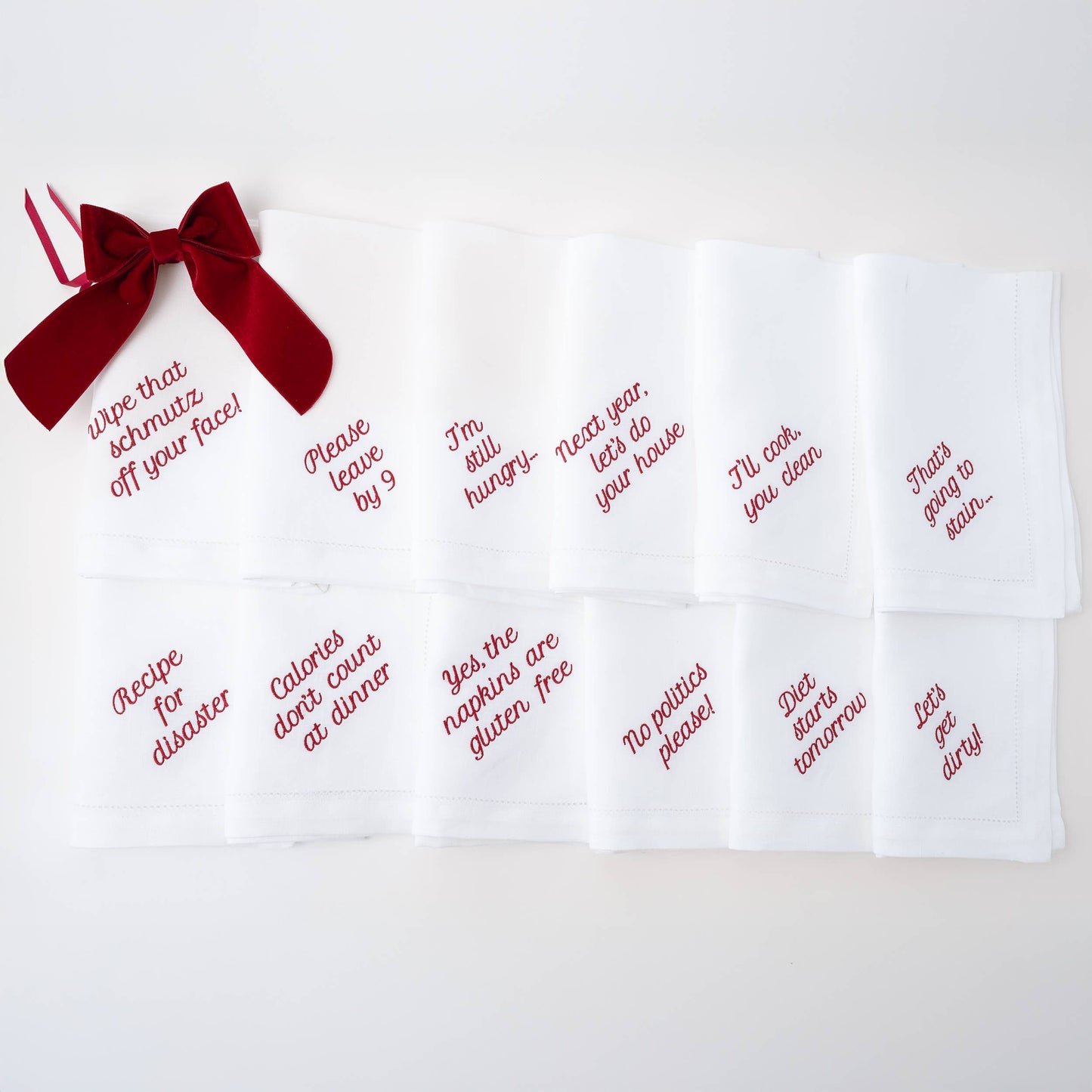 Mixed Messages Linen Dinner Napkins – Set of 12: Dusty Rose