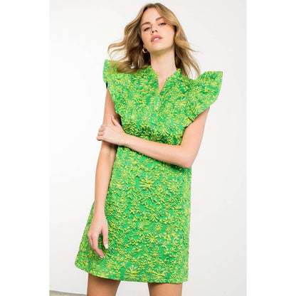 Green Textured Dress