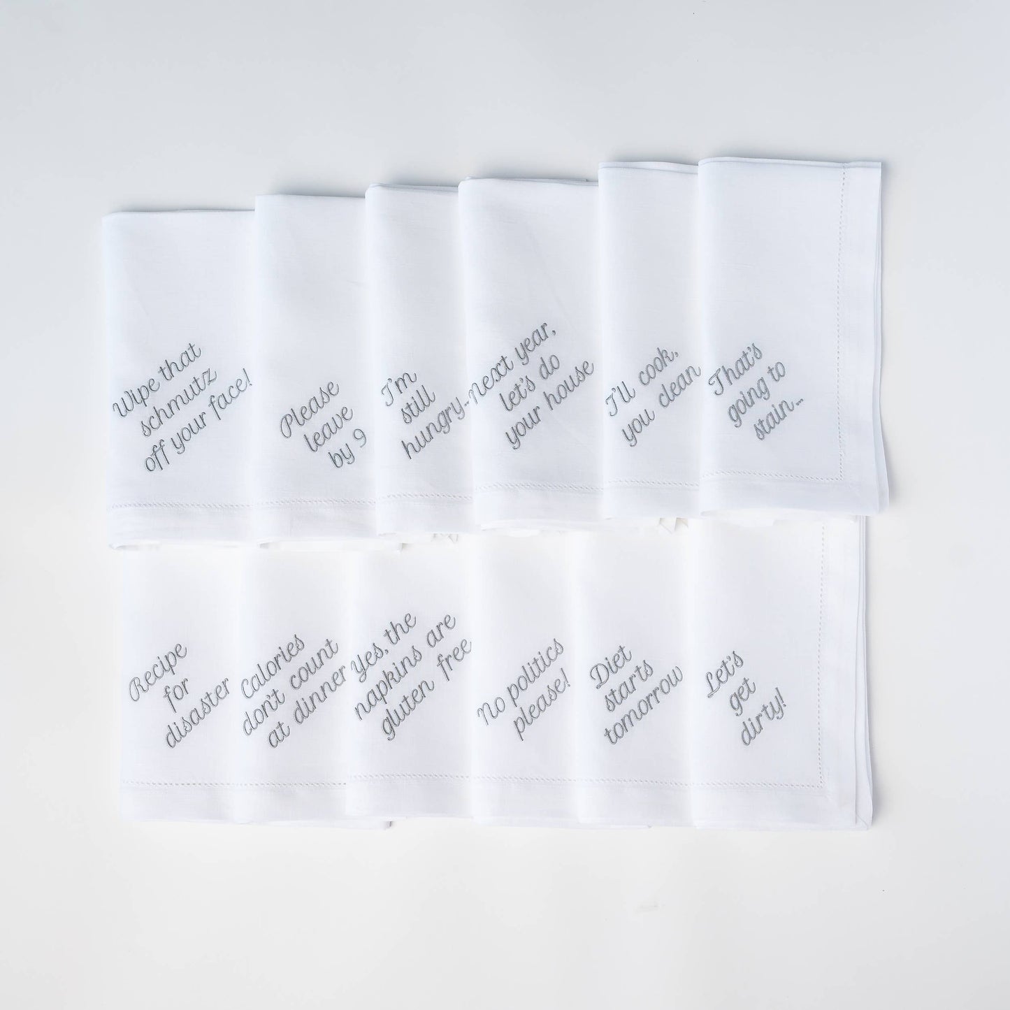 Mixed Messages Linen Dinner Napkins – Set of 12: Dusty Rose