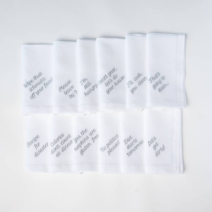 Mixed Messages Linen Dinner Napkins – Set of 12: Dusty Rose