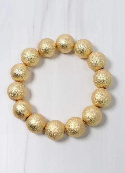 Hollywood Textured Ball Bracelet MATTE GOLD