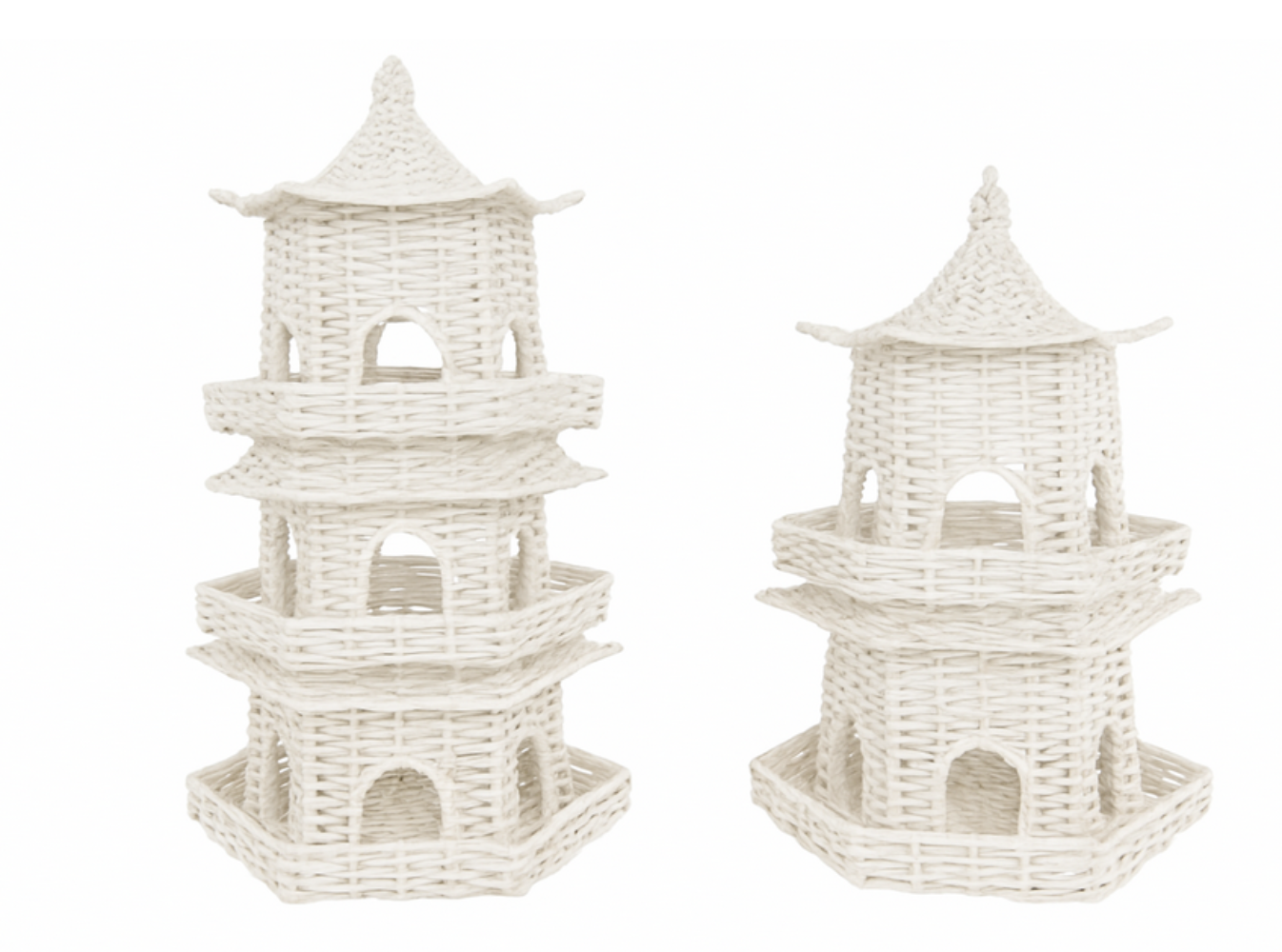 Small White Wicker Pagoda