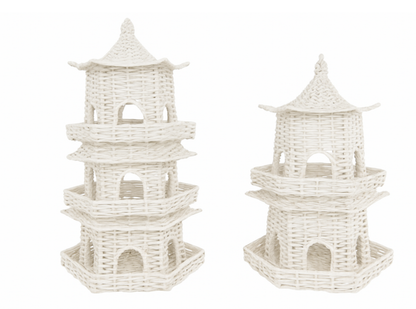 Small White Wicker Pagoda