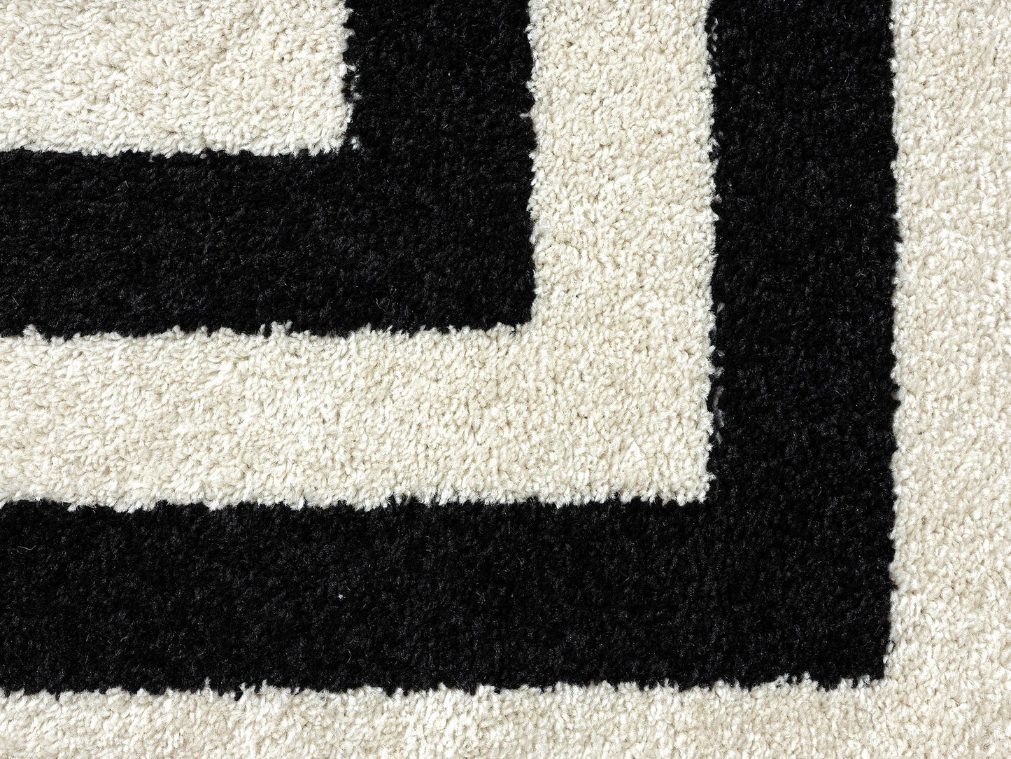 Abani Casa CAS120A -  Contemporary Black & Ivory Rectangular: 8'11" x 12'