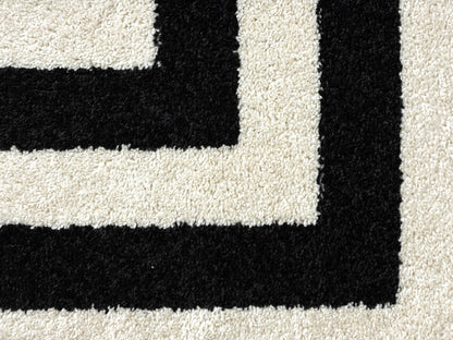 Abani Casa CAS120A -  Contemporary Black & Ivory Rectangular: 8'11" x 12'