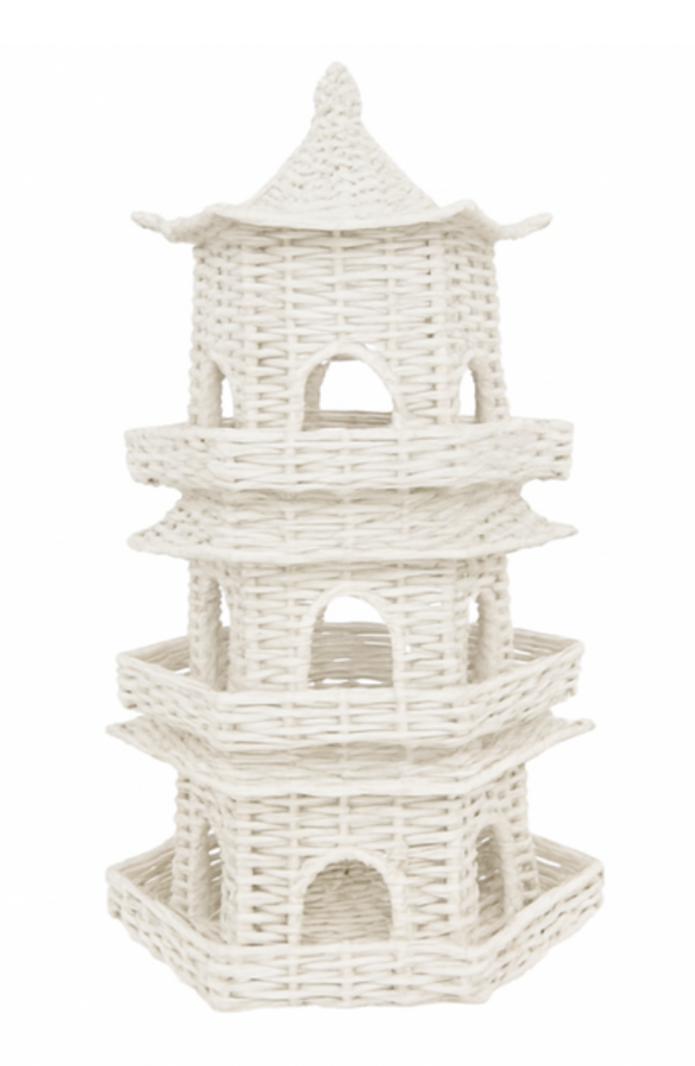 Small White Wicker Pagoda