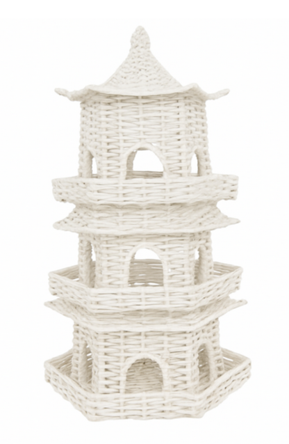 Small White Wicker Pagoda