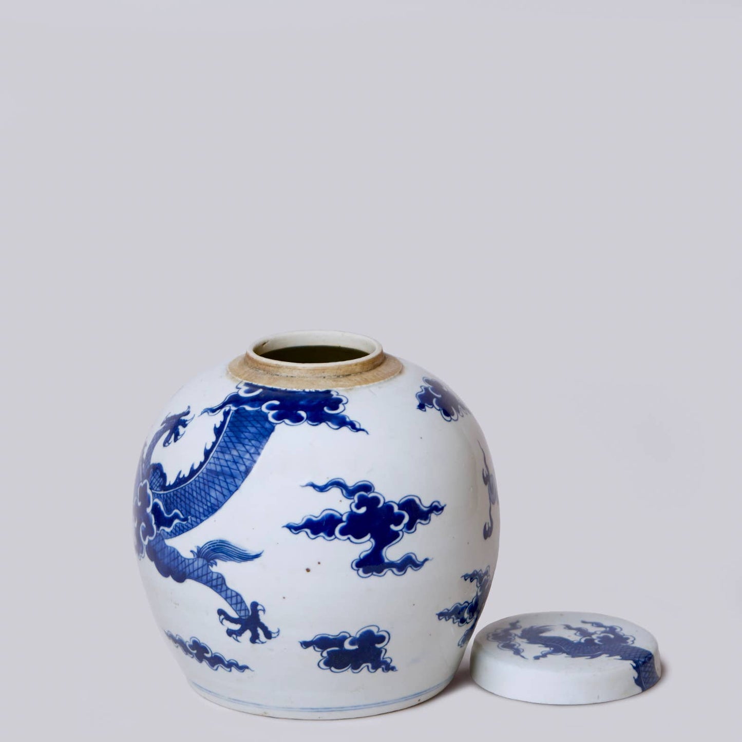 Blue & White Round Dragon Jar