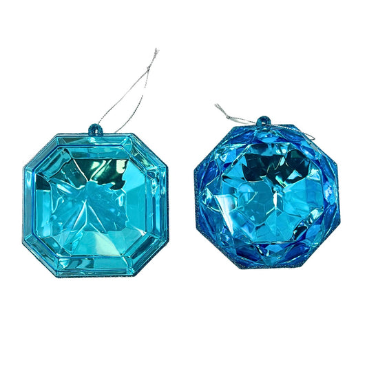 Turquoise Gem Ornament 4"