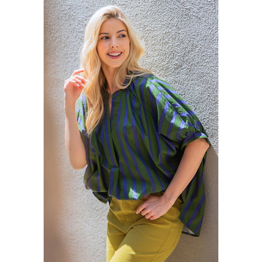 Navy & Olive Top