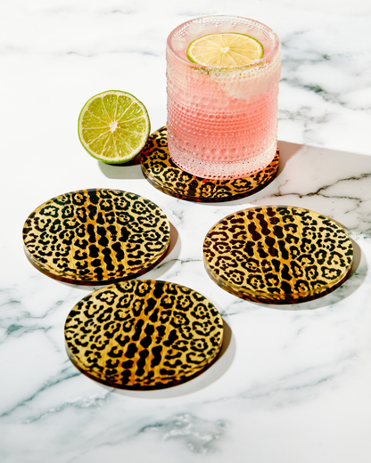 Leopard Print Coaster: Set of 4