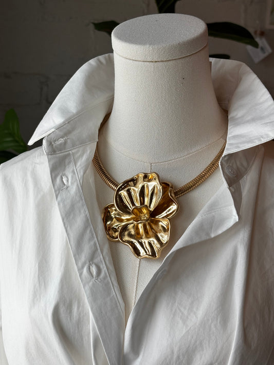Gold Orchid Necklace