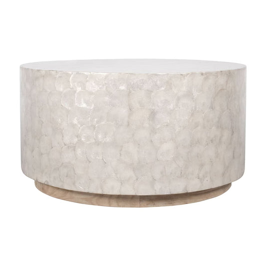 Round Capiz Coffee Table, 30"W