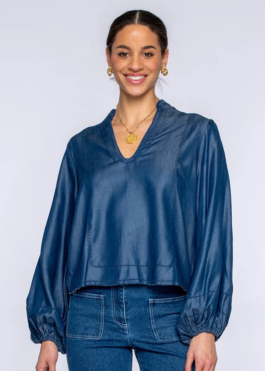 KATIE TOP - DENIM