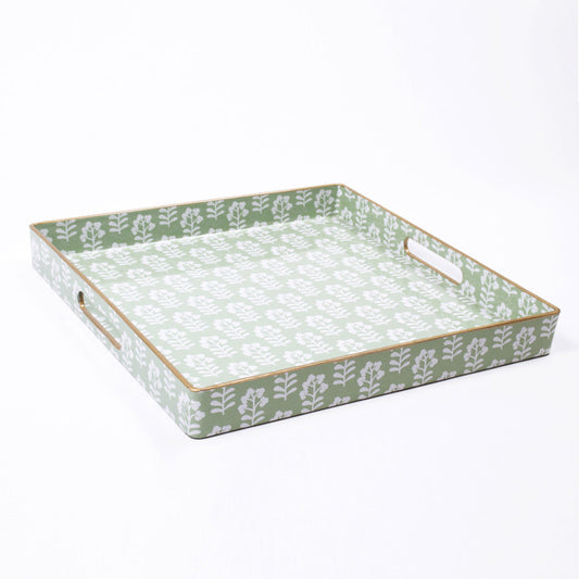 Sage Floral Square Tray