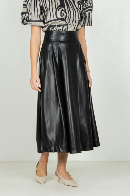 Dotty Skirt - Black Vegan Leather