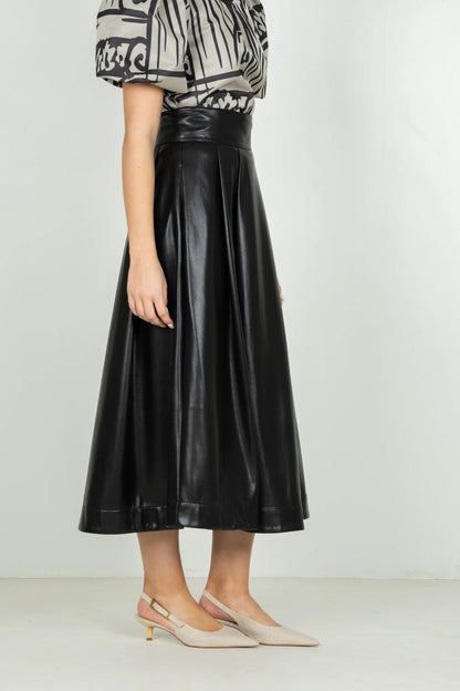 Dotty Skirt - Black Vegan Leather