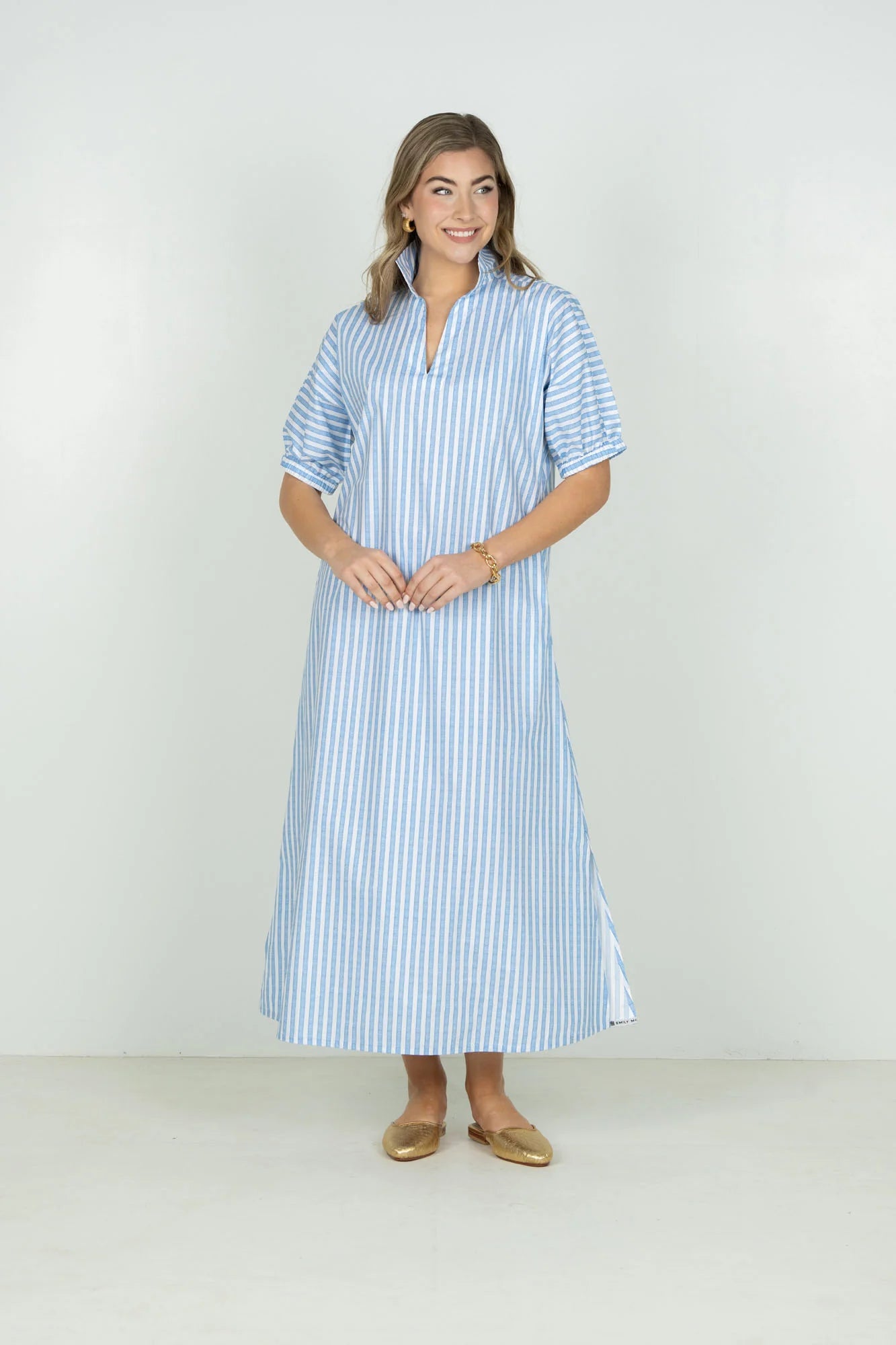 Poppy Caftan - French Blue Stripe