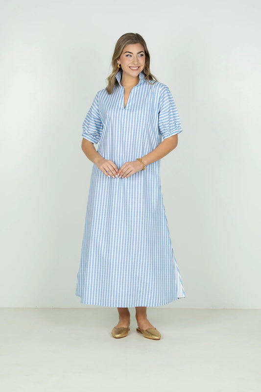 Poppy Caftan - French Blue Stripe
