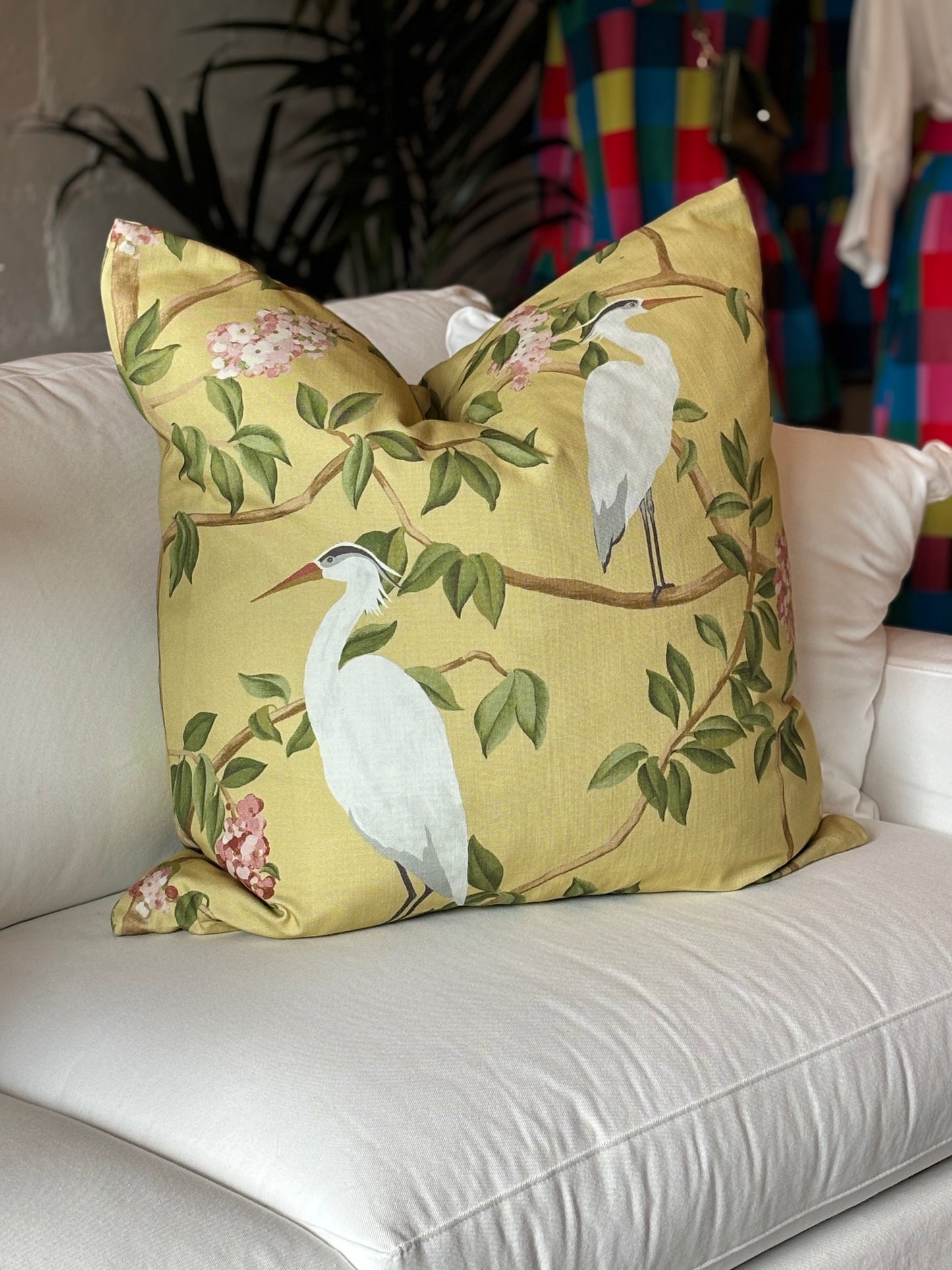 White Heron Pillow