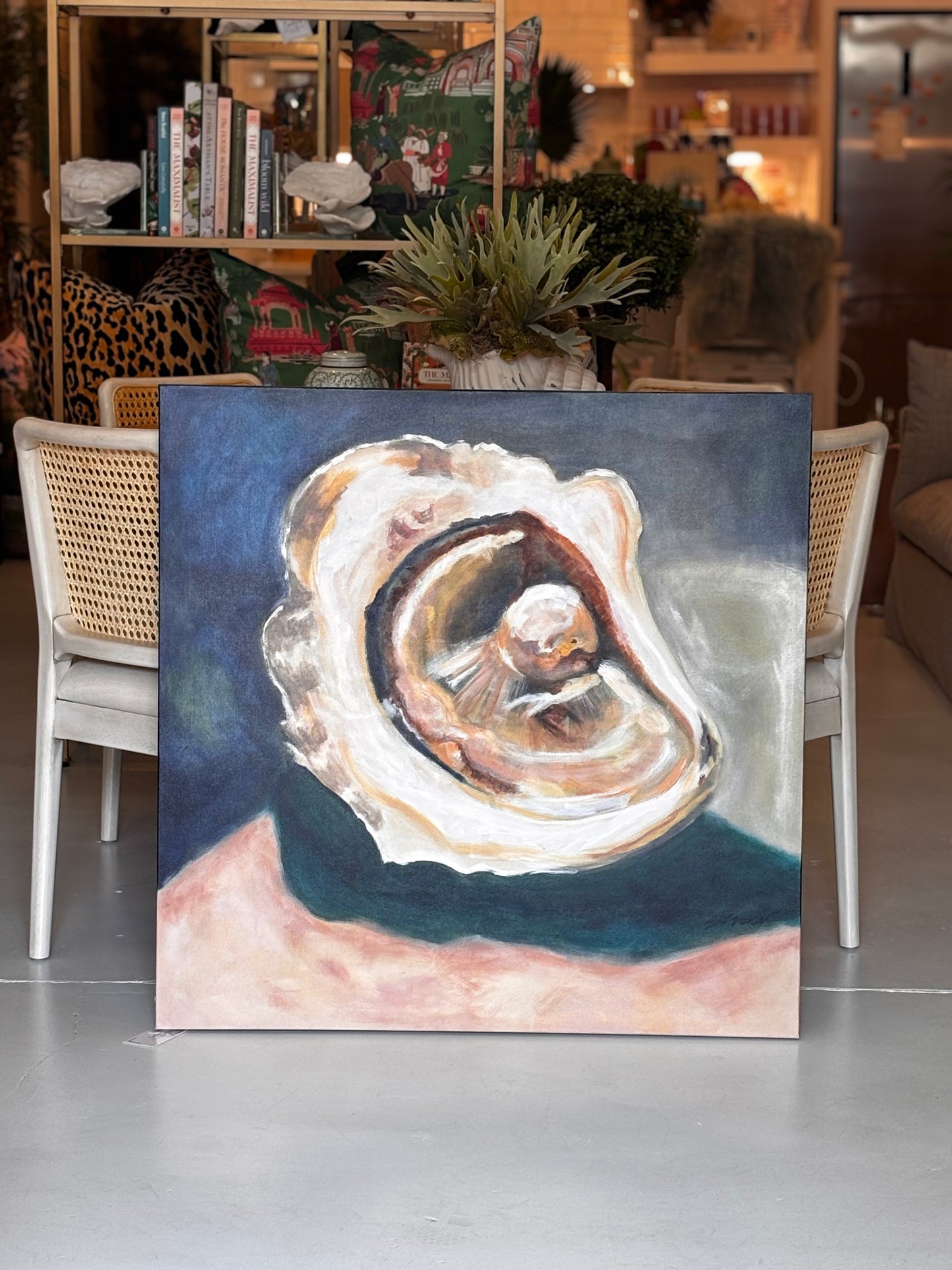 Navy Oyster Painting