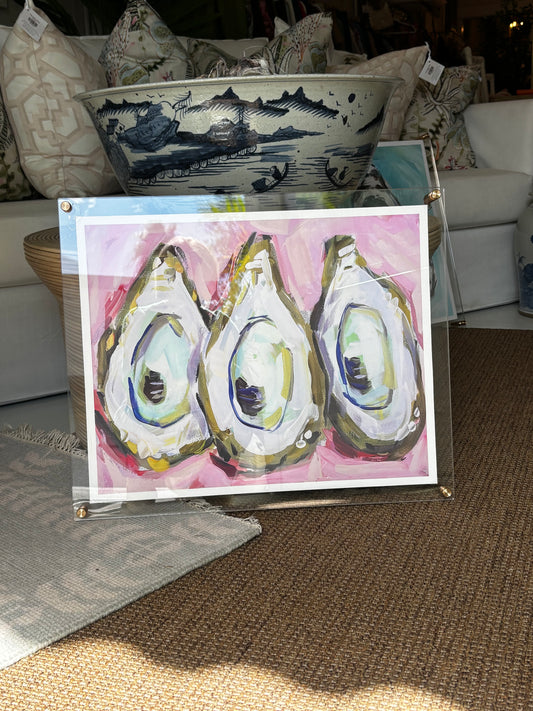 Framed Pink Oyster Trio - 16x20"