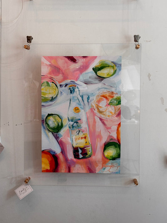 "Table Scape 1" in Acrylic Floating Frame 16x20"