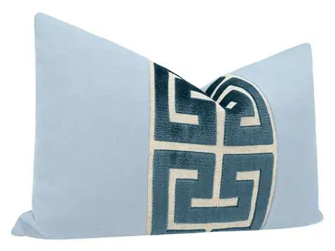 Small Blue Velvet Lumbar